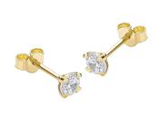 9ct Yellow Gold Round CZ Stud Earrings