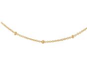 Sterling Silver Yellow Gold Plated Ball and Trace Chain