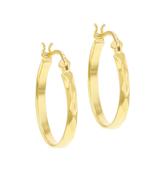 Sterling Silver Gold Plated Diamond Cut Creole Earring image