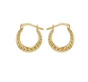 Sterling Silver 9ct Bonded Twisted Creole Earring image