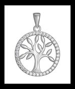 Sterling Silver Cubic Zirconia Tree of Life Pendant image