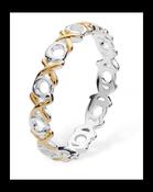 S/S W/Gold Plating XOXO Ring image