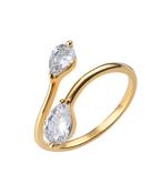 S/S Pear Shape CZ G/PL Ring