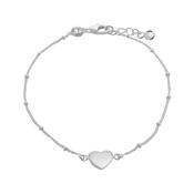 Sterling Silver Rhodium Plated Curb and Ball Bracelet Adjustable image
