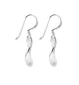 Sterling Silver CZ Twist Drop Earrings image