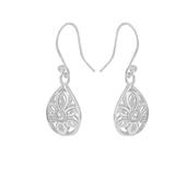 Sterling Silver Pear Shape Drop Earrings image