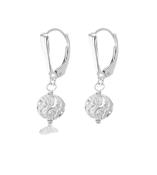 Sterling Silver Sparkle-Patterned-Ball Drop Earrings image