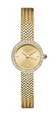 Rosefield Mini Small Edit Champagne Dial Crystal Gold Woven Mesh Strap image