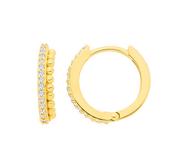 18K Gold Plated CZ Huggie Earrings image