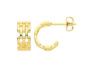 Gold Plated Geometric Chain Link Half Hoop Earrings image