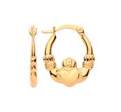 Gold Plated Small Claddagh Creole Earrings image