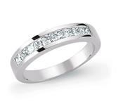 925 Sterling Silver Half Eternity Princess CZ Ring image