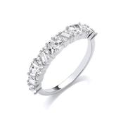 Silver CZ Baguette Half Eternity Ring image