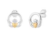 S/S G/P Claddagh Heart Stud Earrings image