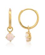 Georgini Wisteria Created Dangle Hoop Gold Earrings image