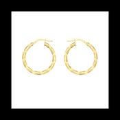 9ct Yellow Gold 25mm Twist Hoop Creole Earrings image
