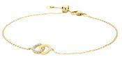 Blush 14ct Gold Interlocking Rings Bracelet with Zirconia