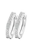 Blush 14ct White Gold Zirconia Huggie Hoop Earrings image