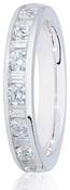 Round Brilliant &amp; Baguette Channel Set Wedding Band image