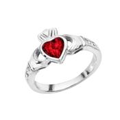 July Birthstone Claddagh Ring image