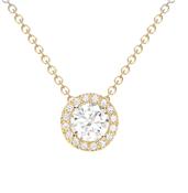 9ct Yellow Gold Cubic Zirconia Sliding Pendant Necklace image