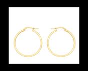 9ct Yellow Gold Rectangular Tube Polished Creole Earrings image