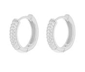 Sterling Silver Rhodium Plated Hoop Creole Earrings image
