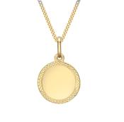 9ct Yellow Gold Diamond-Cut-Edge Disc Necklace image
