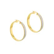 Sterling Silver Yellow Gold Plated Stardust Hoop Creole Earrings image