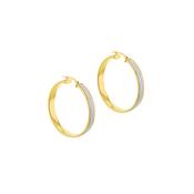 Sterling Silver Yellow Gold Plated Stardust Hoop Creole Earrings image