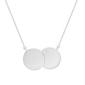 Barnes Jewellers Silver Double Disc Necklace image