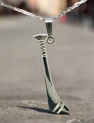 Necklace with Sterling Silver Large Hurley Pendant image