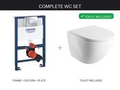 WC Set – GROHE Rapid SL 0.82m Under-Window Frame + Rimless Wall Hung Toilet image