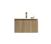 Flauto Fluted Wall Hung Vanity &amp; Matte Basin - Country Oak image