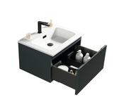 Flauto Fluted Wall Hung Vanity &amp; Matte Basin - Midnight Shadow image