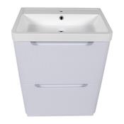 Monza Fluted Floor Standing Vanity Unit &amp; Basin - White Gloss image