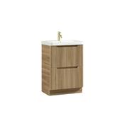 Monza Fluted Floor Standing Vanity Unit &amp; Basin - Country Oak image