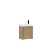 Flauto Mini Cloakroom Wall Hung Vanity &amp; Basin - Country Oak image