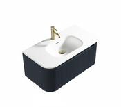 Flauto Wall Hung Curve Corner Vanity &amp; Matte Basin - Midnight Shadow image