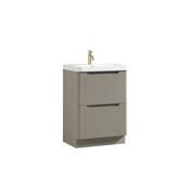Monza Fluted Floor Standing Vanity Unit &amp; Basin - Soft Coffee image