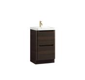 Monza Floor Standing Vanity Unit &amp; Basin - Espresso Oak image