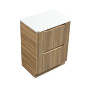 Monza Fluted Floor Standing Vanity with Sintered Stone Counter Top - Country Oak