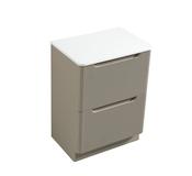 Monza Fluted Floor Standing Vanity with Sintered Stone Counter Top - Soft Coffee