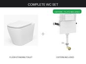 Floor-Standing WC Set – Tyber Back-to-Wall Toilet, Geberit Alpha Concealed Cistern &amp; Flush Plate