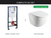 WC Set – GROHE Rapid SL 1.13m Duofix Frame + Rimless Wall Hung Toilet