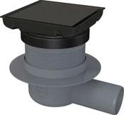 Square Point Shower Drain Matt Black