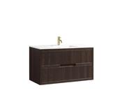 Bolzana Two Drawer Wall Hung Vanity &amp; Matte Basin - Espresso Oak image
