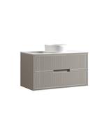 Bolzana Two Drawer Wall Hung Vanity &amp; Sintered Stone Counter Top - Soft Coffee image