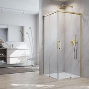 Radaway Idea 8 KDD Recess Shower Enclosure – Brushed Gold, 6mm Safety Glass