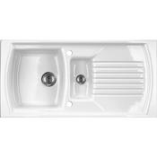 Deante Lusitano Ceramic Kitchen Sink with Drainer – 1.5 Bowl, Reversible